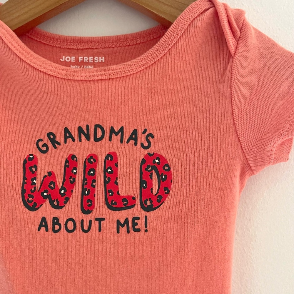 10/$35💥NEW Grandma's Wild About Me Bodysuit Onesie, Animal Print, Short Sleeves